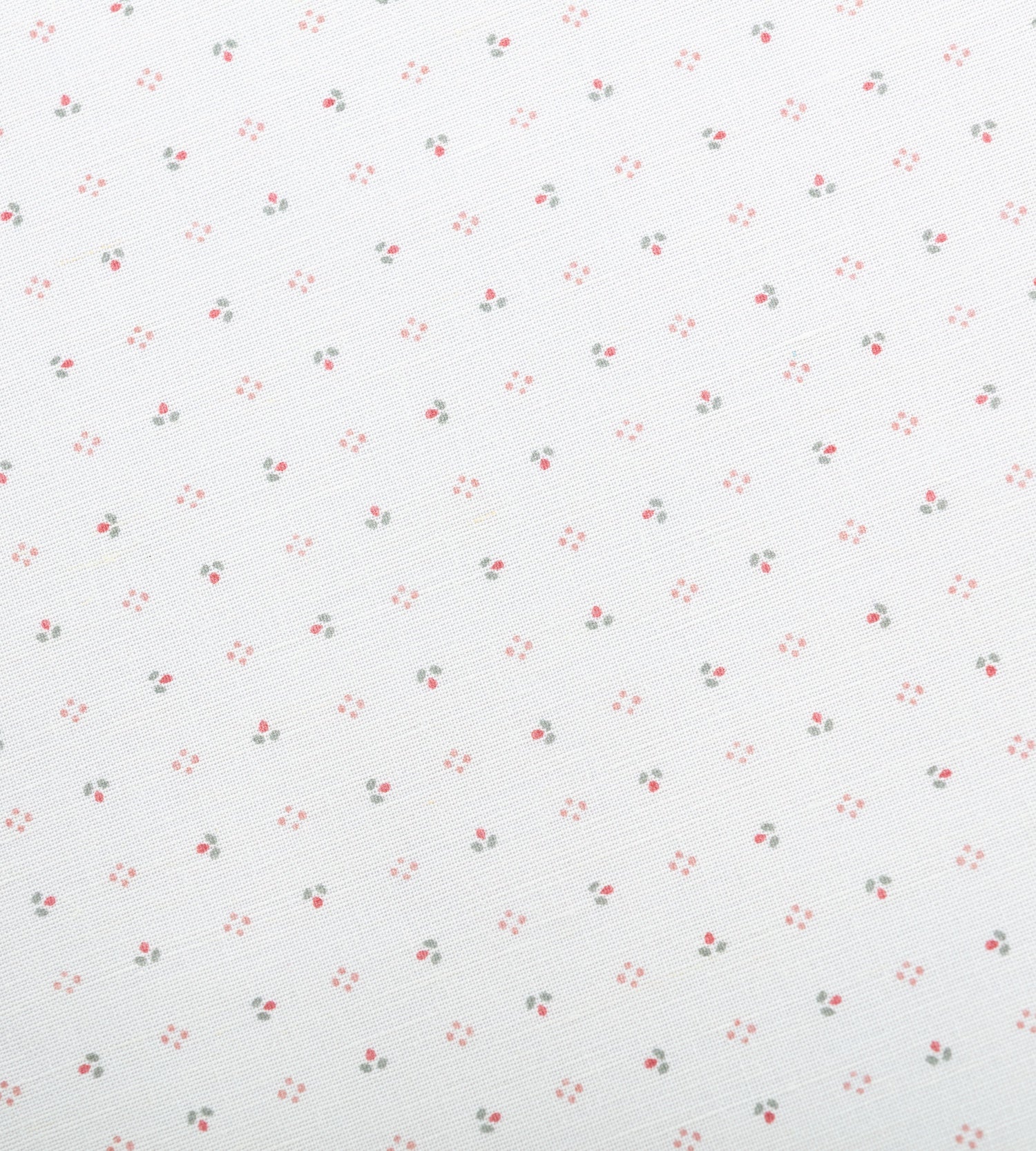 Minni Fabric - Alpine Green and Soft Red on White