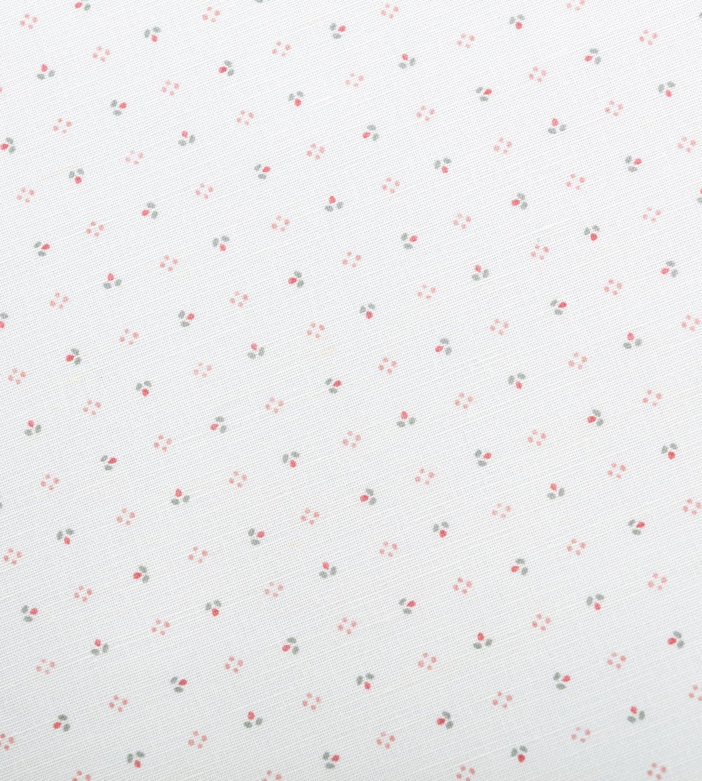 Minni Fabric - Alpine Green and Soft Red on White