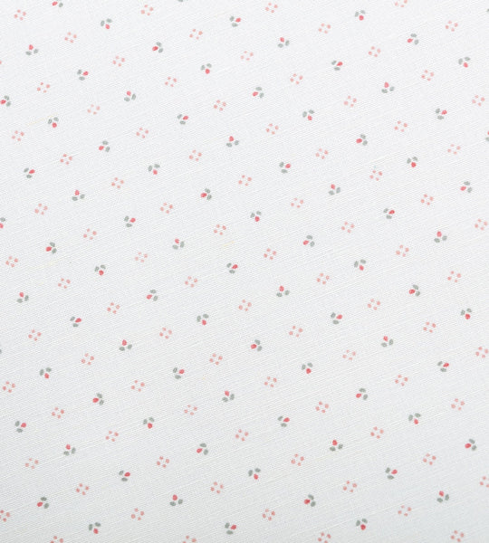 Minni Fabric - Alpine Green and Soft Red on White