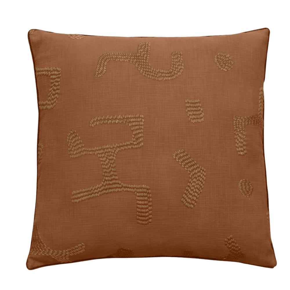 Raphia Cushion, Tobacco