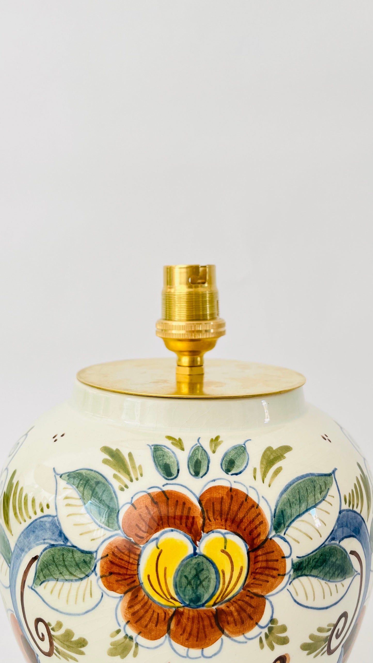 Antique Delft Polychrome Tobacco Lamp