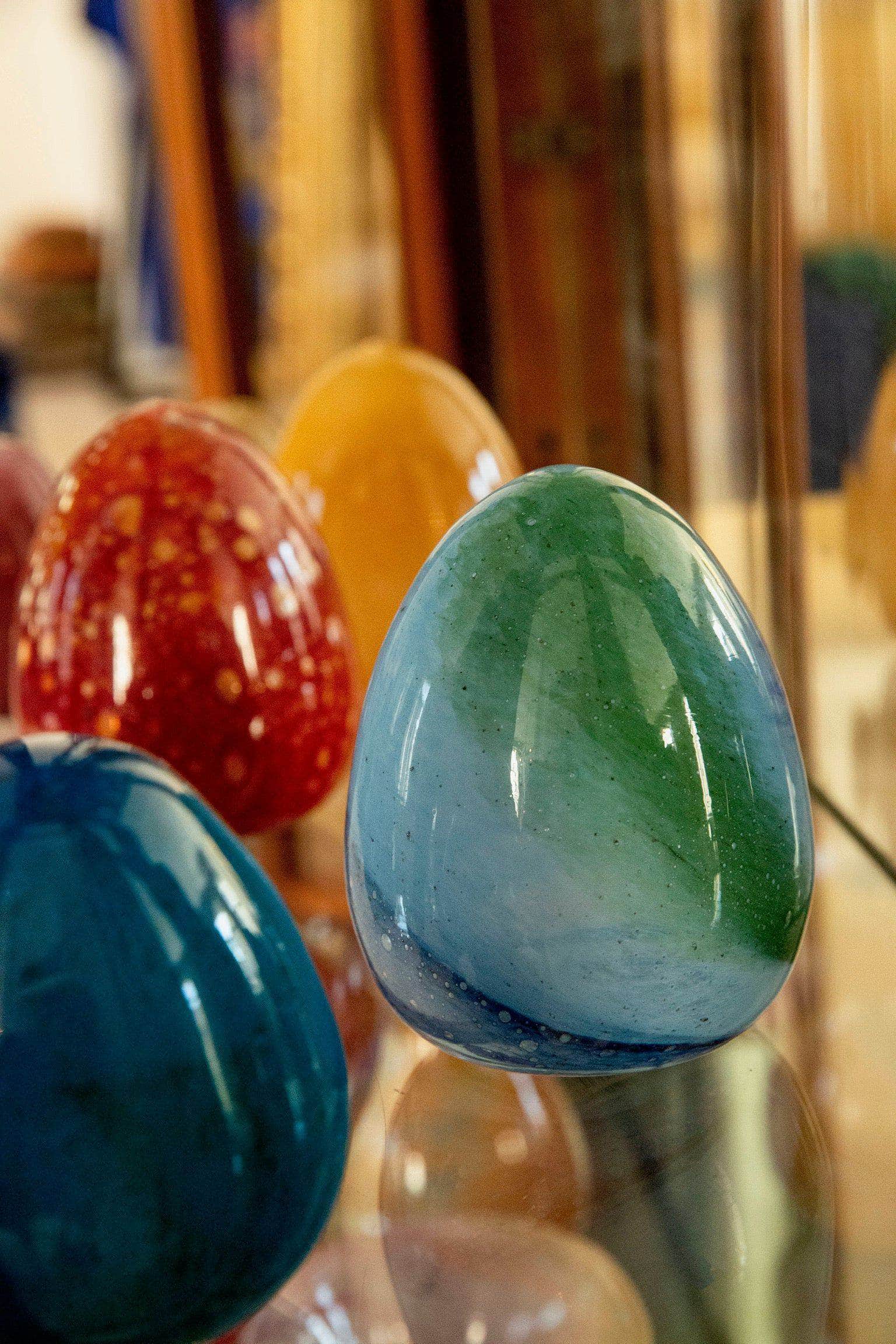 Anthologist Glass Easter Egg, Two-Tone Blue Large