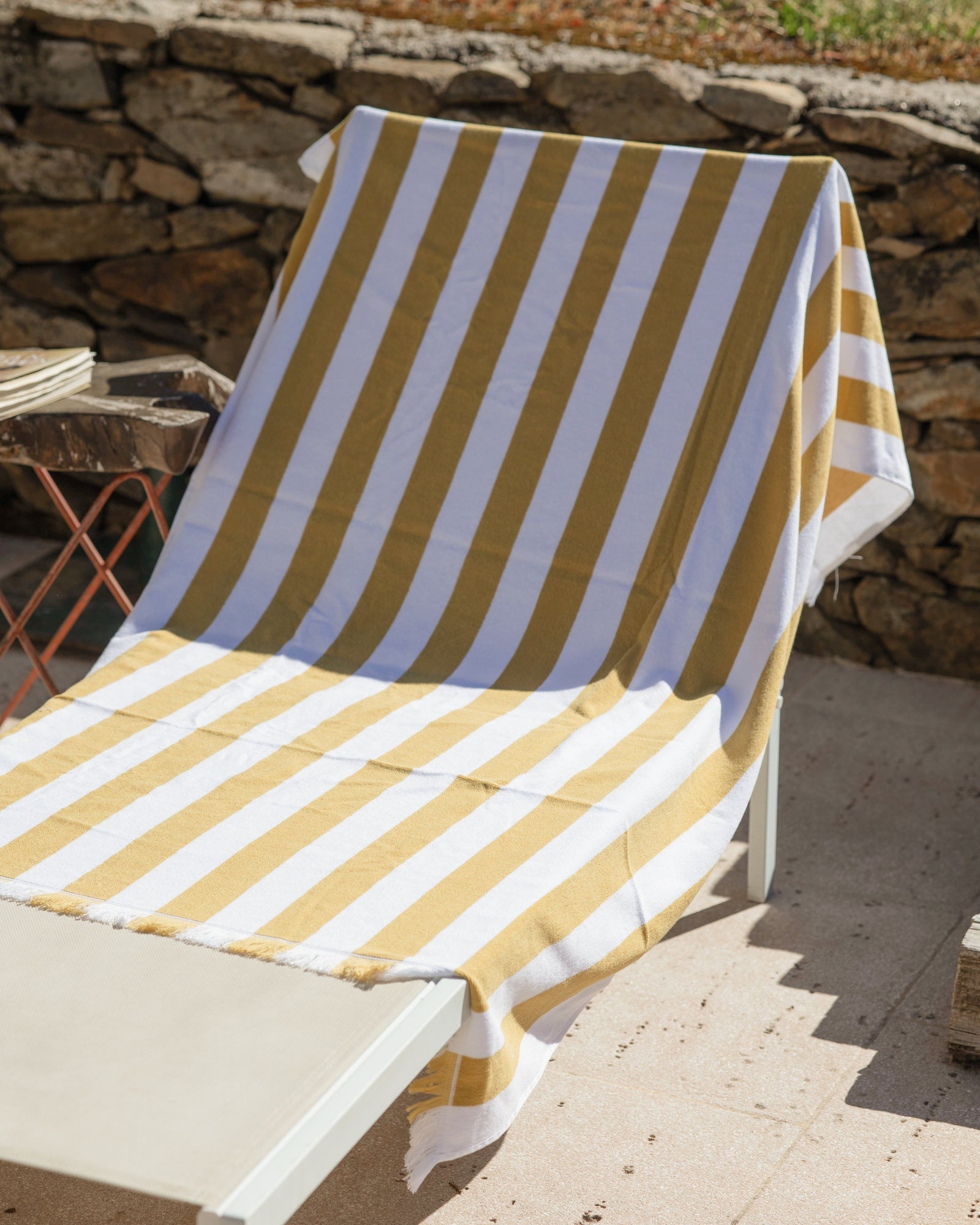 Yellow Striped Beach Towel