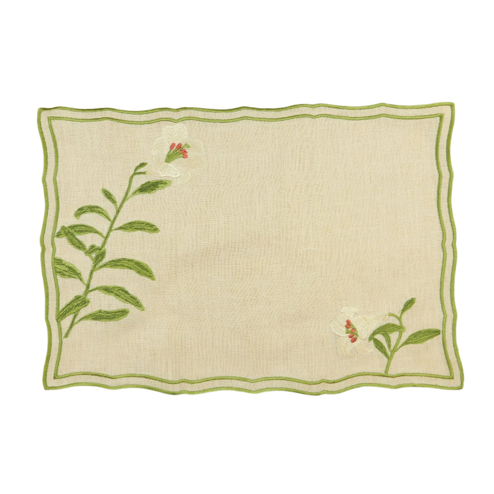 Lily Embroidered Placemat