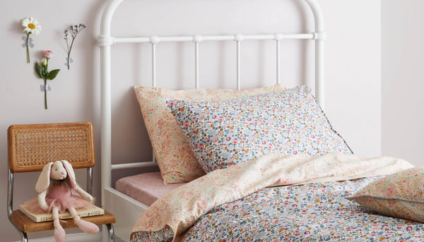 Flat Top Sheet Made With Liberty Fabric Capel Pink