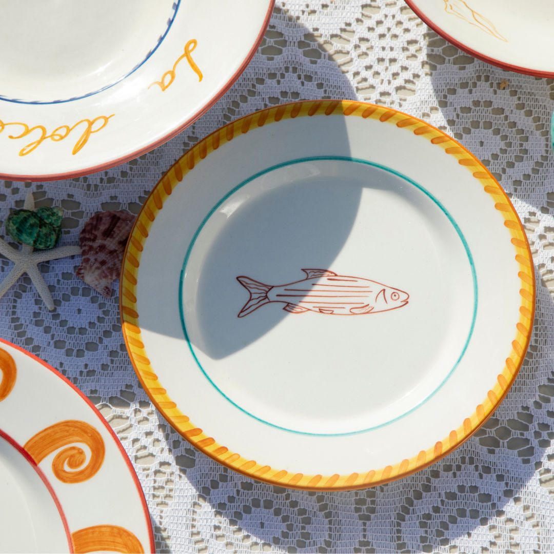 Smile Fish Dessert Plate Set-Of-Two