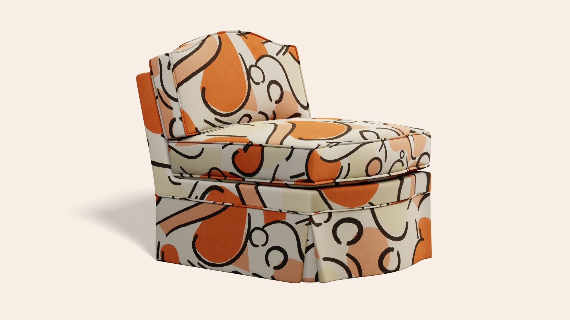 Felix Slipper Chair, Tangerine