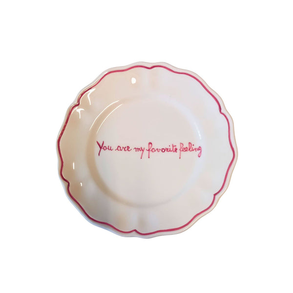 Sveva's Home "You are my favorite feeling" Ceramic Scalloped Plate Set of 4