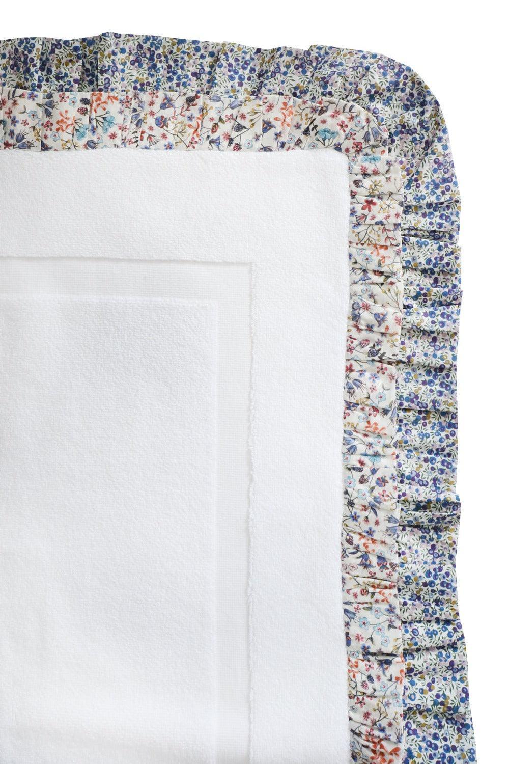 Ruffle Edge Bath Mat made with Liberty Fabric DONNA LEIGH & WILTSHIRE BUD
