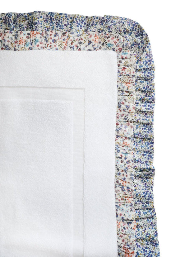 Ruffle Edge Bath Mat made with Liberty Fabric DONNA LEIGH & WILTSHIRE BUD