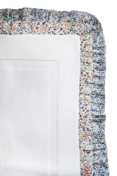 Ruffle Edge Bath Mat made with Liberty Fabric DONNA LEIGH & WILTSHIRE BUD
