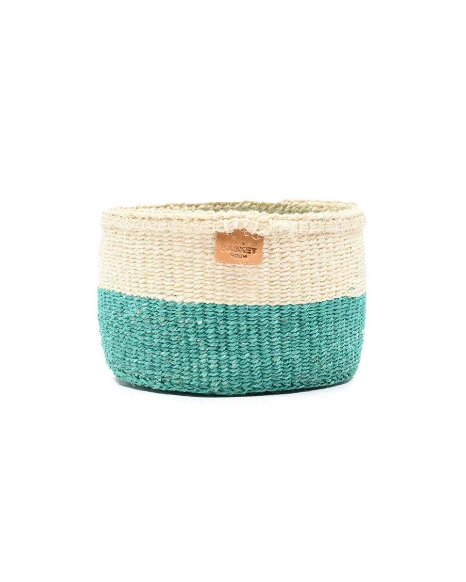 REMBO: Aqua Colour Block Woven Basket