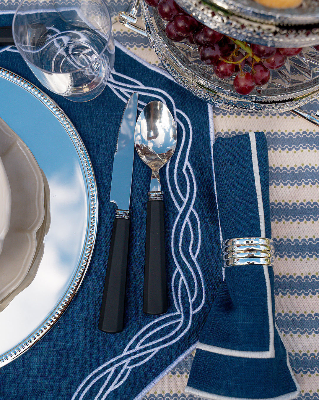 Corda Placemat, Blue and White