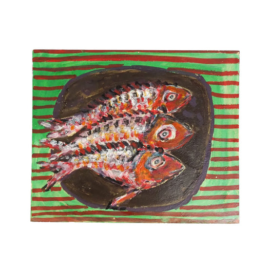Oil on Board Fish Painting
