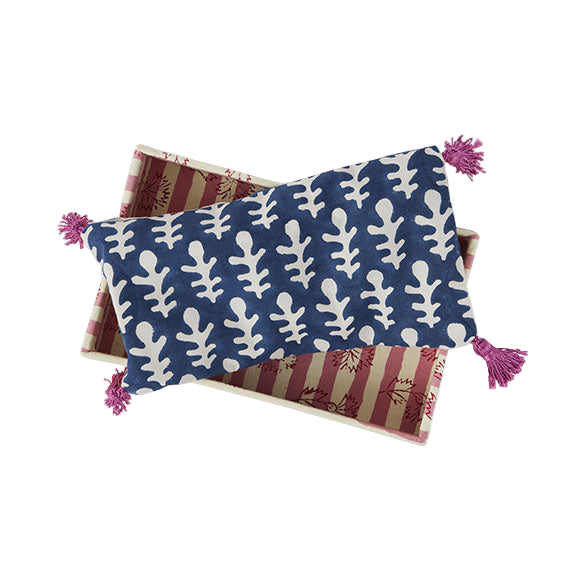 Ikat Bagru Lavender Eye Cushion Blue