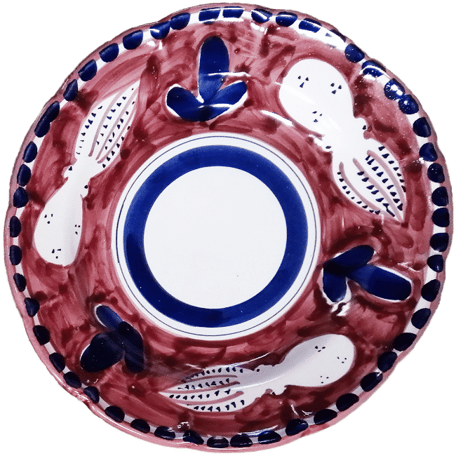 Amalfi Pasta Plate 25cm Red Octopus