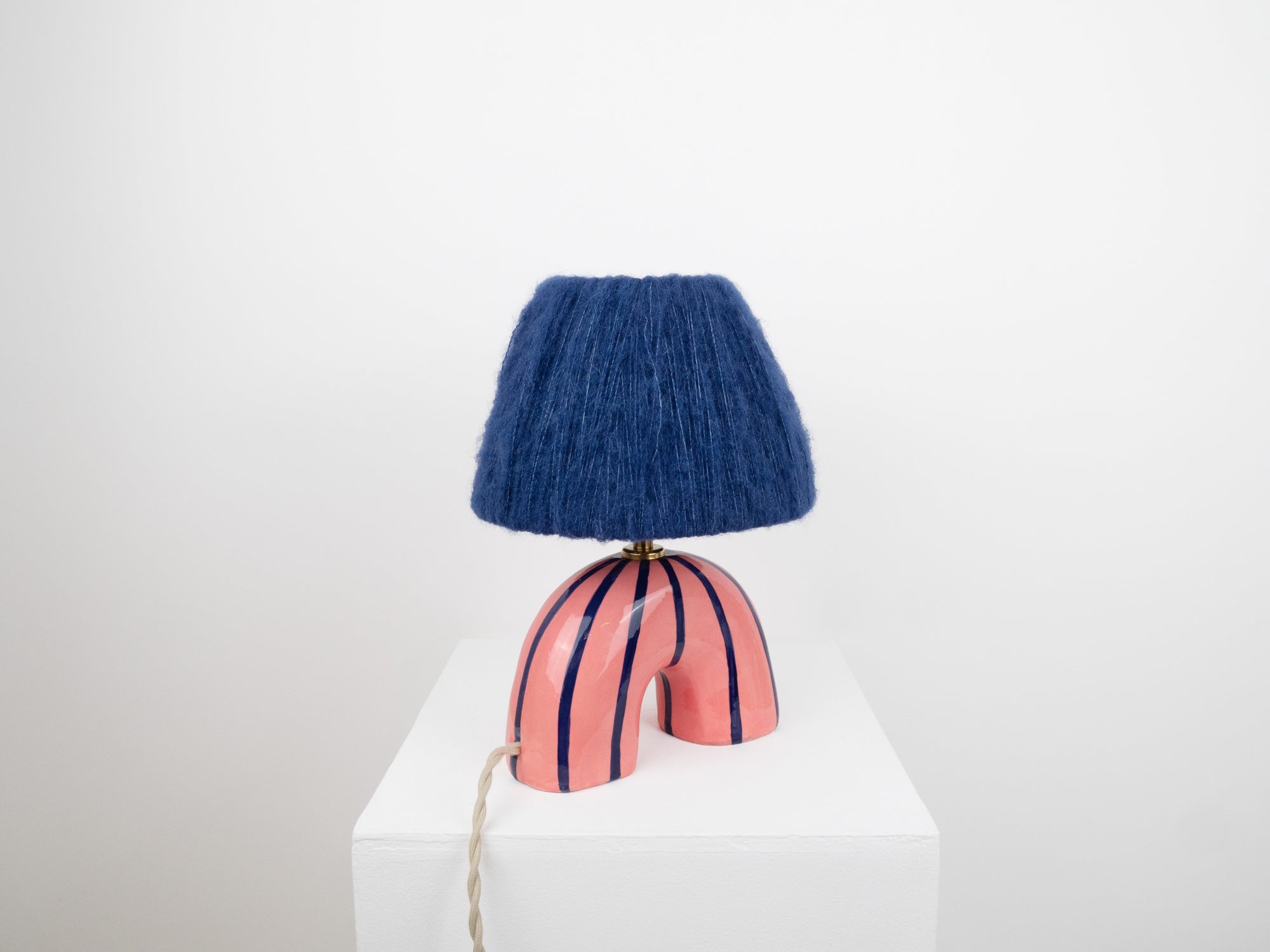 'Me' Table Lamp - Blue Stripes