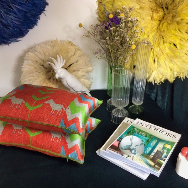 Dhay Cushion - Terracotta & True Green