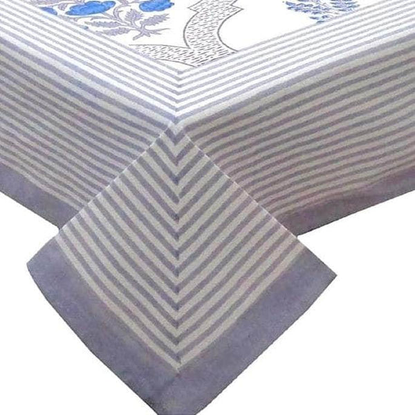 Flora Blue Tablecloth