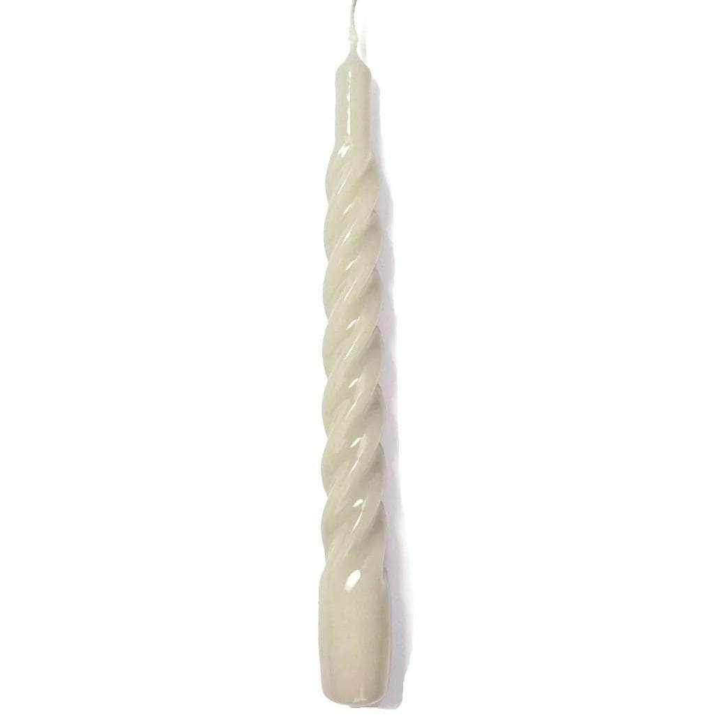 Ivory Twisted Gloss Candles - Set of 6