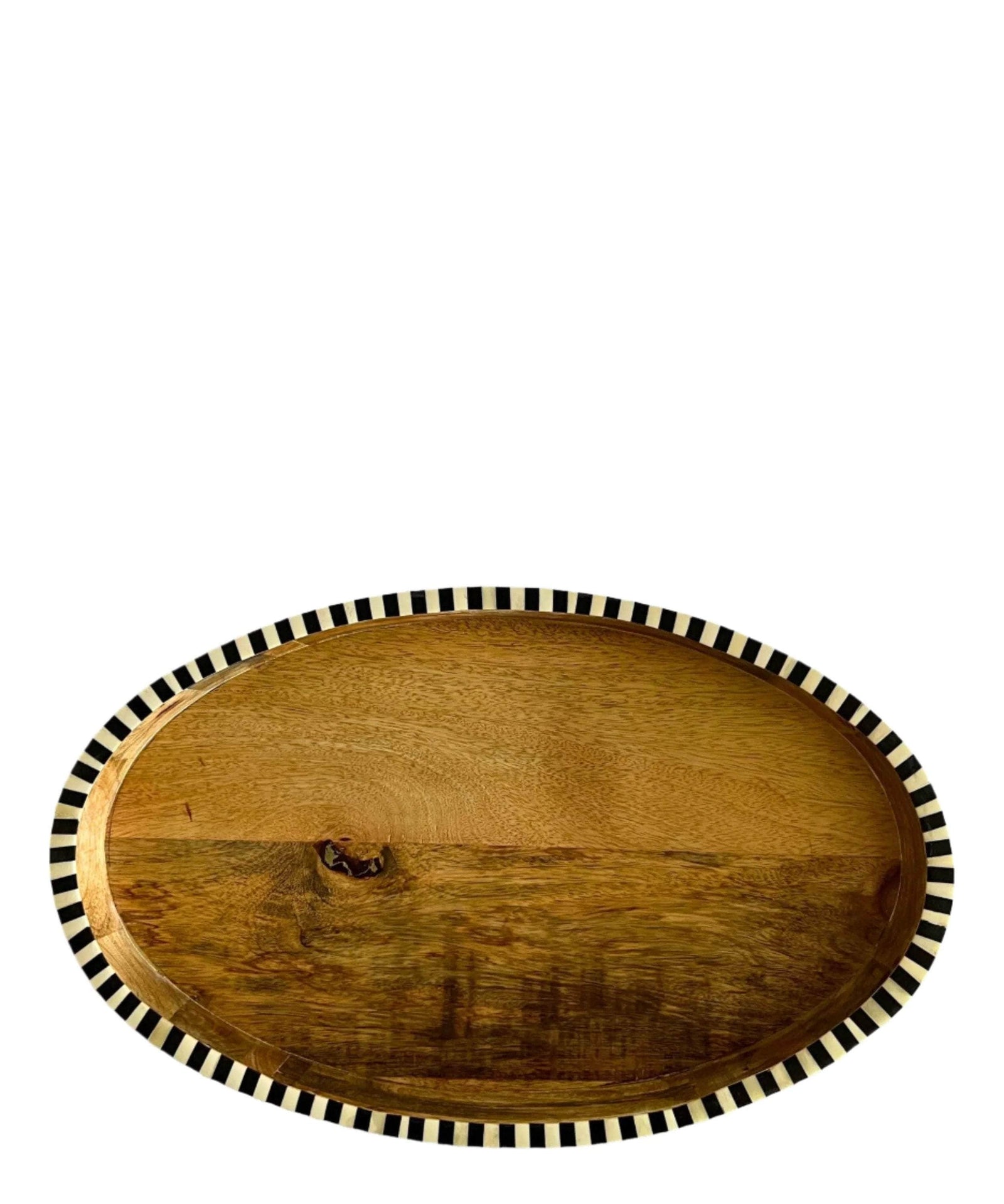 Oval Inlay Tray | Large | Ebony Black | Striped