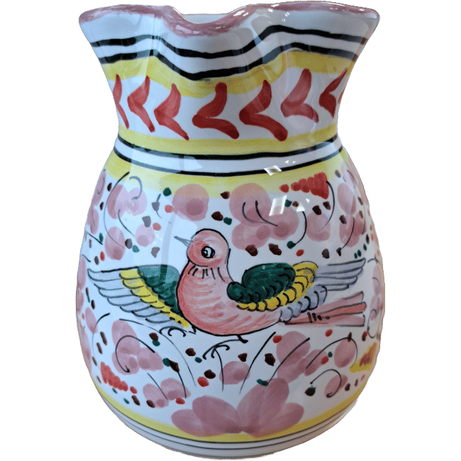 Pink Floral Bird Carafe