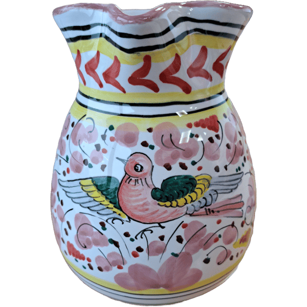 Pink Floral Bird Carafe