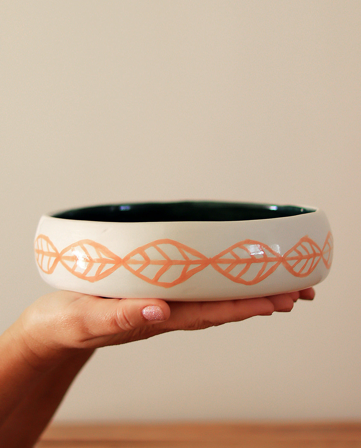 Grecian Leaf Deep Ceramic Plate 03-