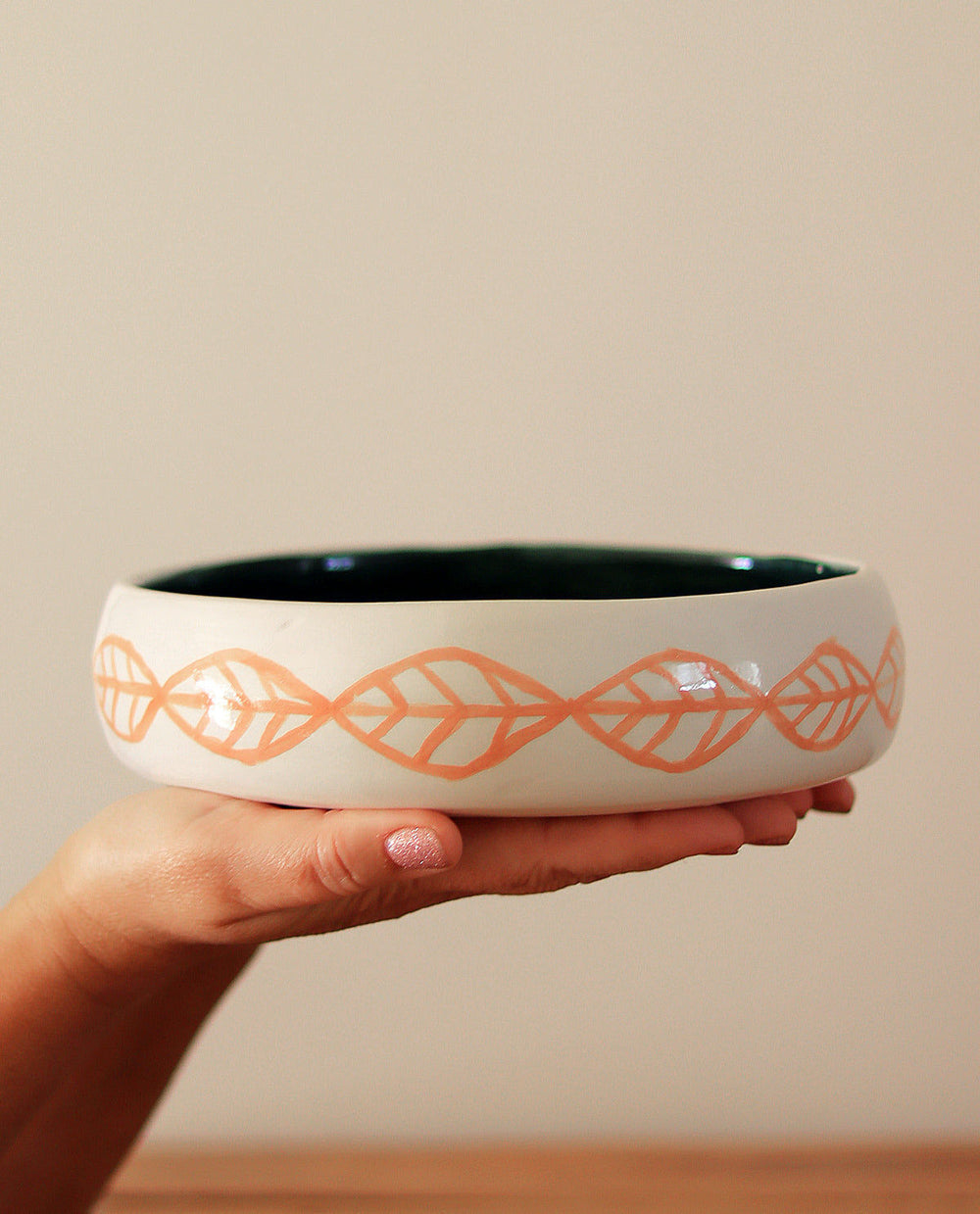 Grecian Leaf Deep Ceramic Plate 03