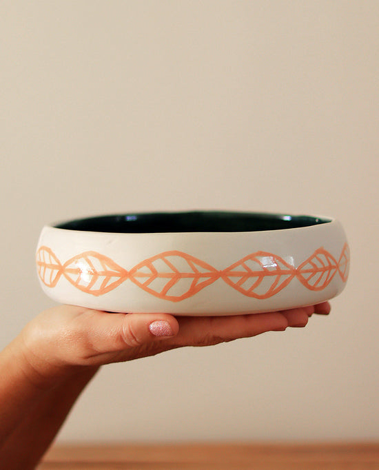 Grecian Leaf Deep Ceramic Plate 03