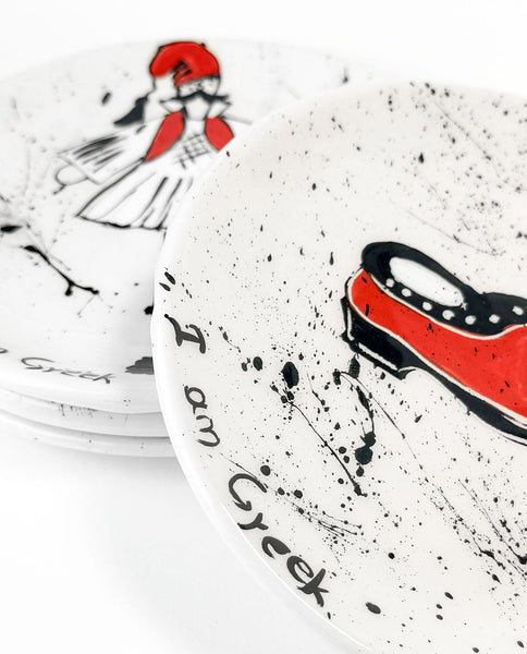 I AM GREEK - Hand Painted Ceramic Plate "EYZONE"