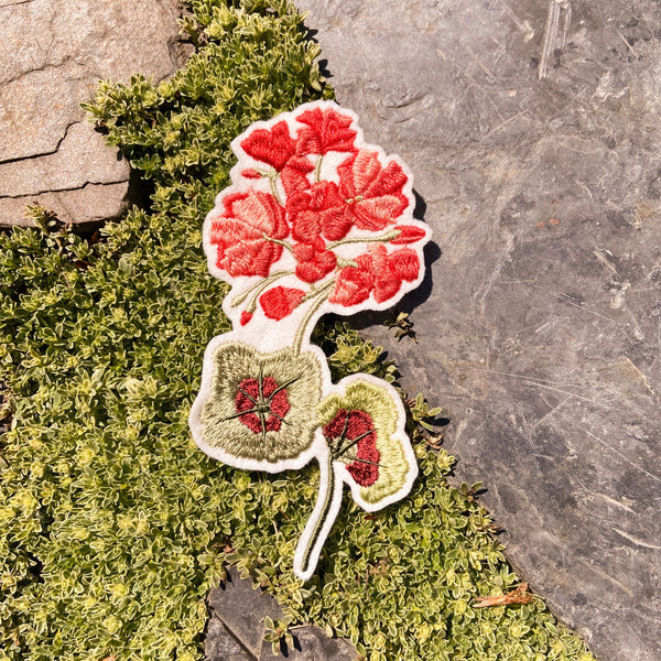 Iron on Geranium Patch