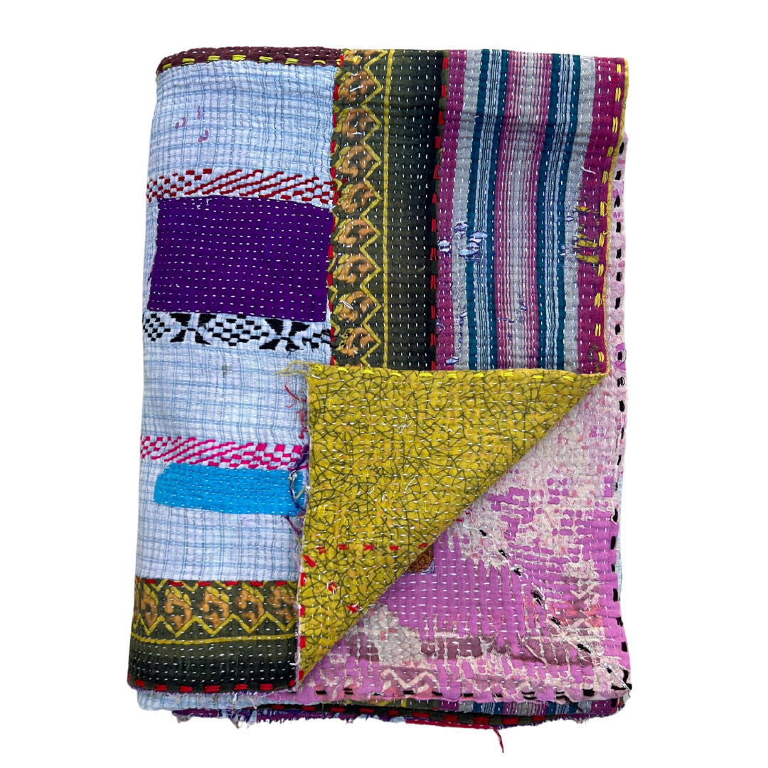 Patchwork Kantha Quilt No. 056