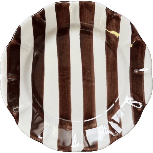 Brown Striped Chocolate Plate - 20cm