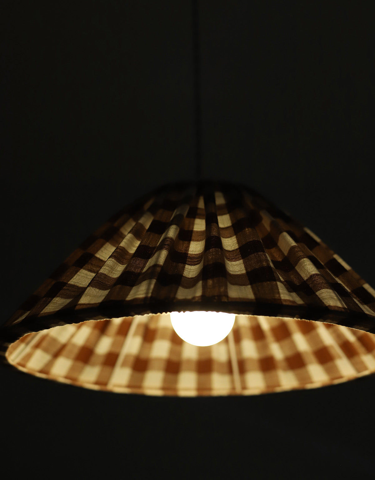 Conical Pendant Light Large Checks Malala ‘Terra’