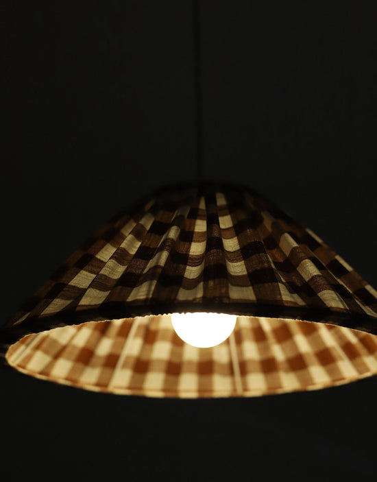 Conical Pendant Light Large Checks Malala ‘Terra’