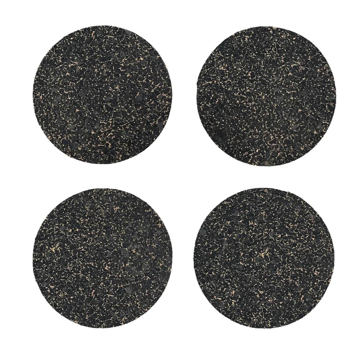 Charcoal Speckled Round Cork Coasters - Set of 4