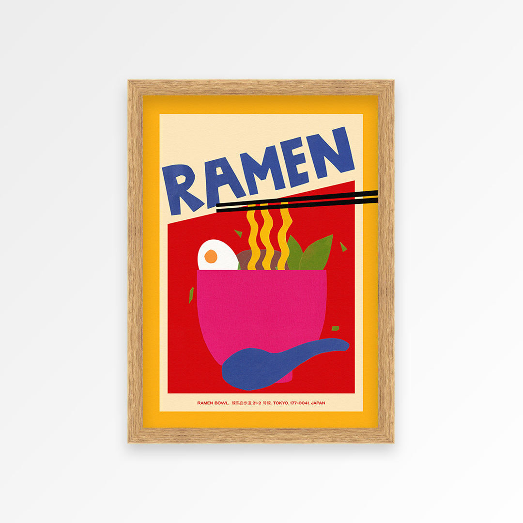 Ramen Hand Collaged Print