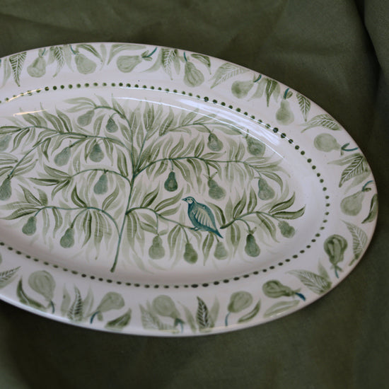 Partridge in a Pear Tree Hand Painted Platter 02
