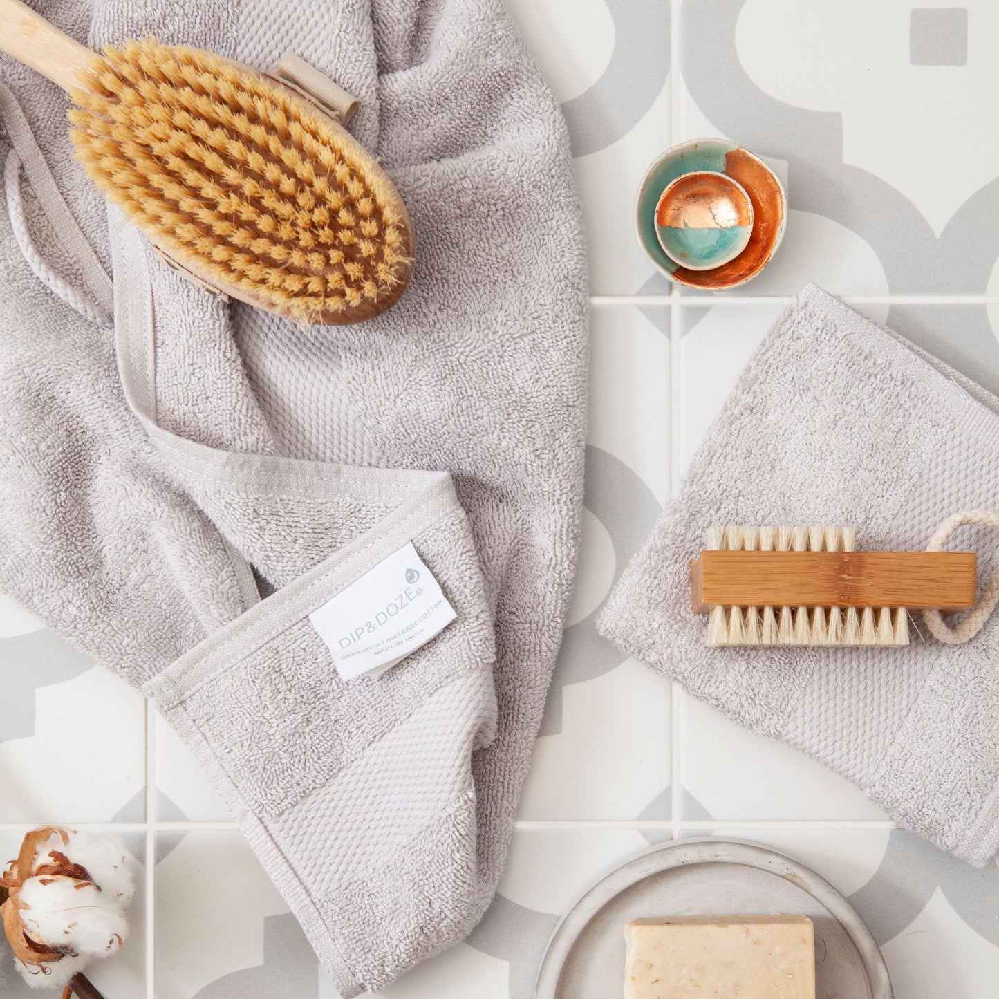 Luxury Organic Cotton Grey Towels