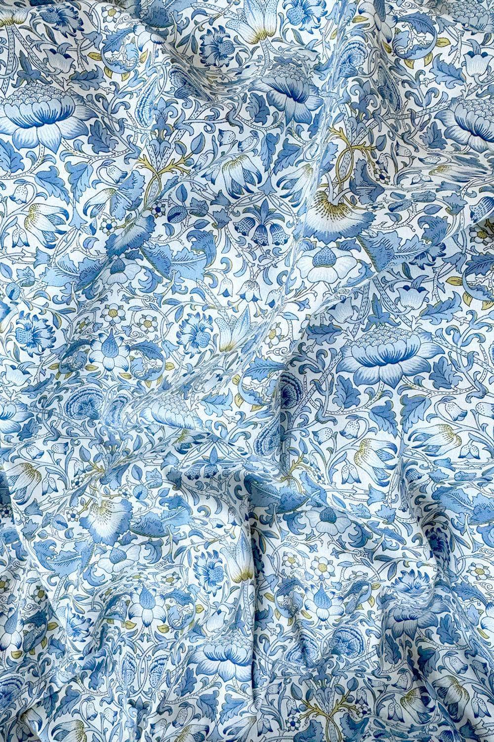 Fitted Sheet Made With Liberty Fabric Lodden China Blue