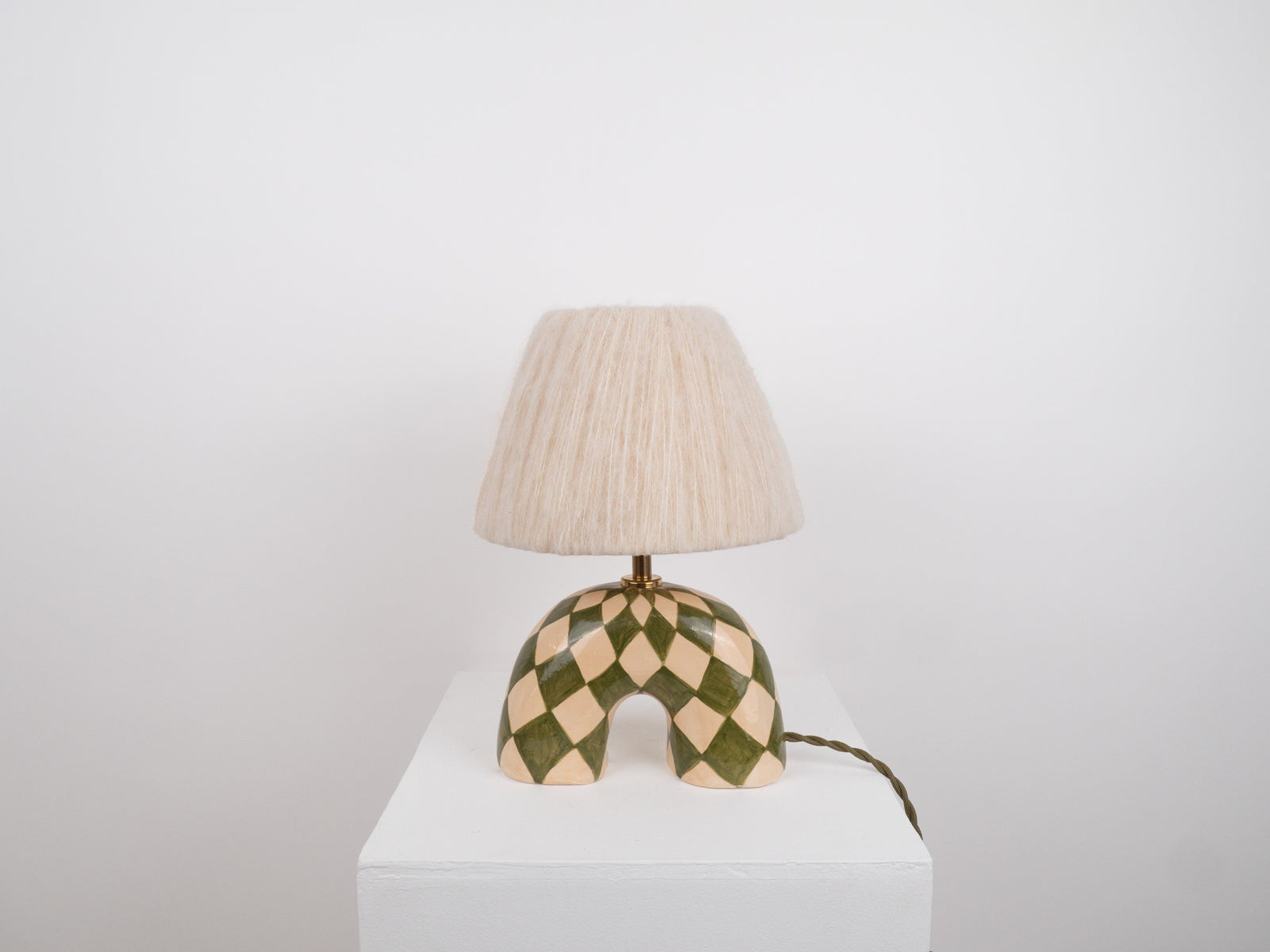 'Me' Table Lamp - Green Diamonds