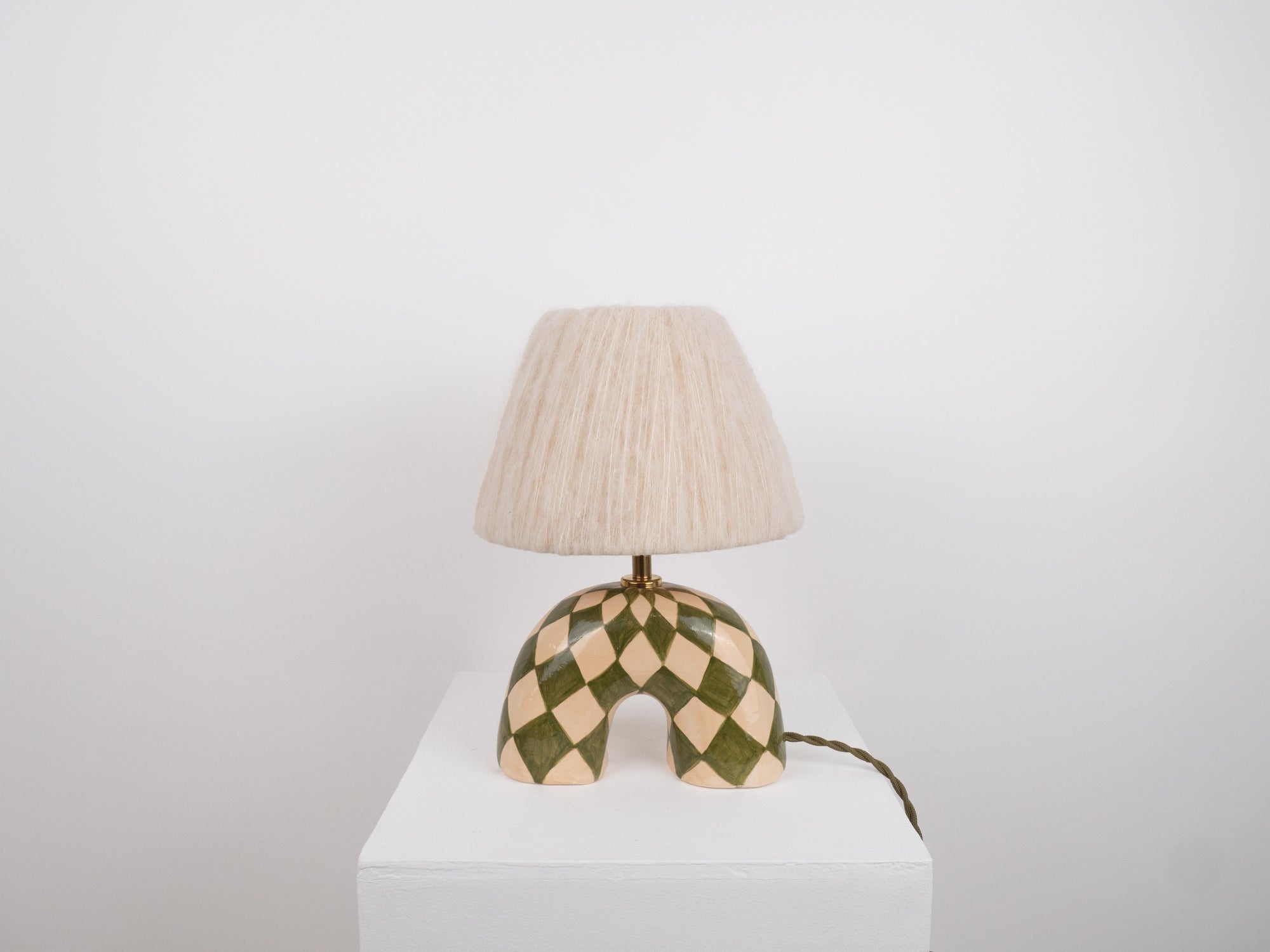 'Me' Table Lamp - Green Diamonds
