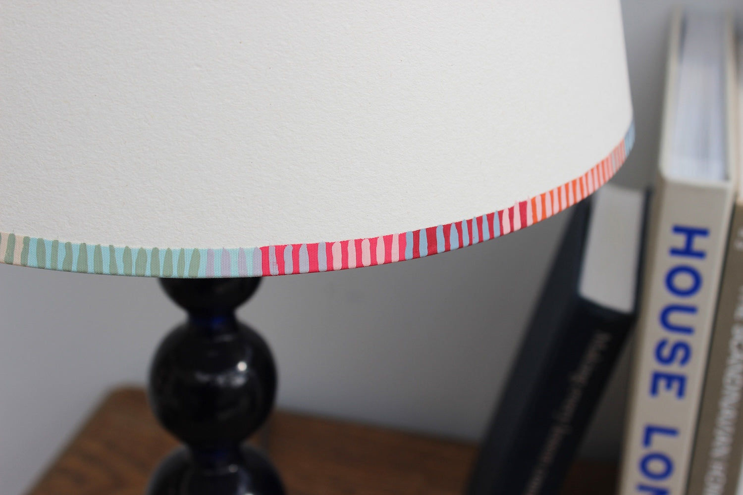 Prism Striped Edge - Hand Painted Empire Lampshade With Striped Boarder