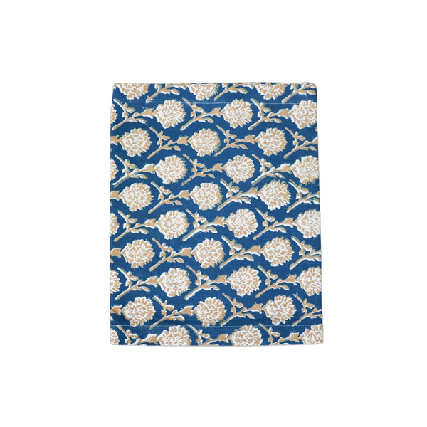 Nikhar Linen Hand-Printed Runner - Ink Blue