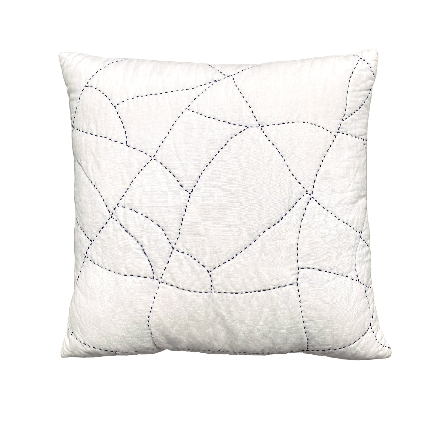 Phoebe Hand Embroidered Linen Cushion Ivory