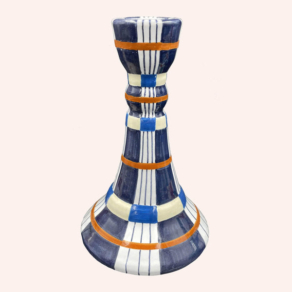 Kente Candlestick, Indigo