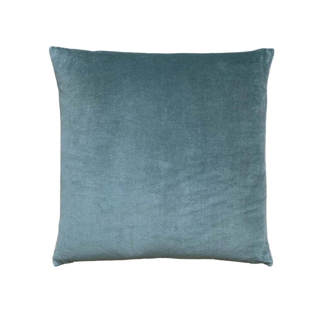 The Velvet And Linen Cushion Petrol Blue