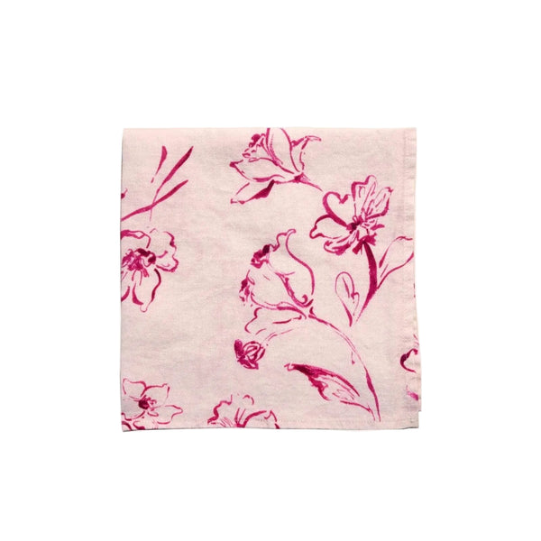 Wild Bloom Pink Linen Napkin