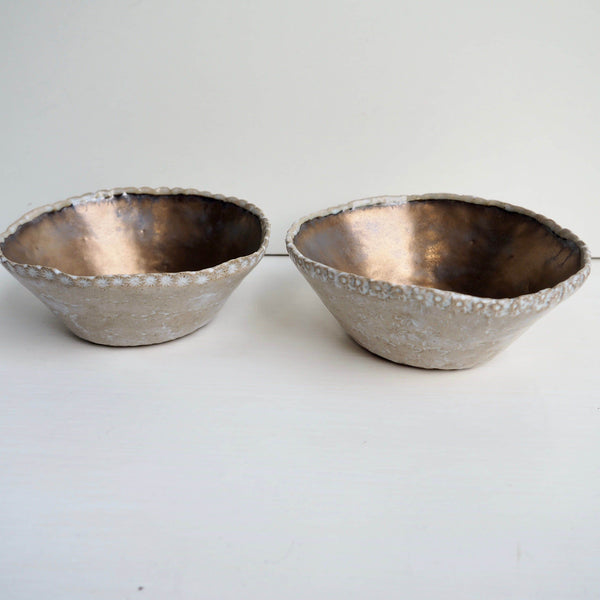 Handmade Gold Ceramic Ring Dish